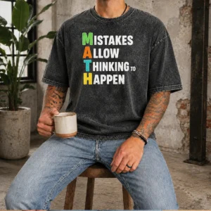 Nice Math Allow Thinking To Happen Geek Washed T-Shirt