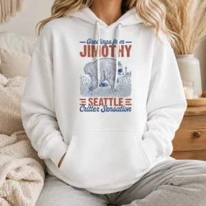 Hot Official Greetings From Jimothy Seattle Critter Raccoon Comfort Colors Hoodie