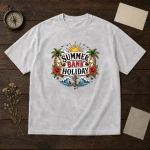 Official Traditional Tattoo Summer Bank Holiday Anchor Hibiscus Washed T-Shirt