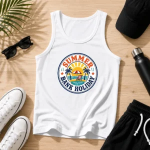 Pretty Vintage Badge Summer Bank Holiday Relax Enjoy Unwind Tank Top