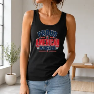 Official Proud American Worker Labour Day Vector Tank Top