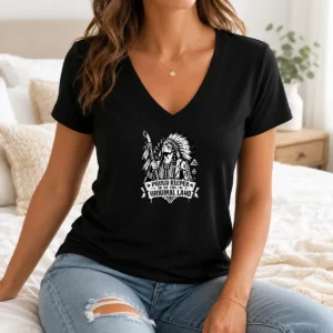 Hot Original Indigenous Peoples Day Proud Keeper Stencil V-Neck Shirt