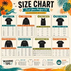 Size chart for Good Worst Aquarium Ever with measurements in inches and cm to help choose the right fit