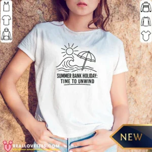 Funny Summer Bank Holiday Relaxation Line Art V-Neck Shirt