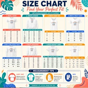 Size chart for Funny Bleacher Bums Club Wrigley Field Est 1967 with measurements in inches and cm to help choose the right fit