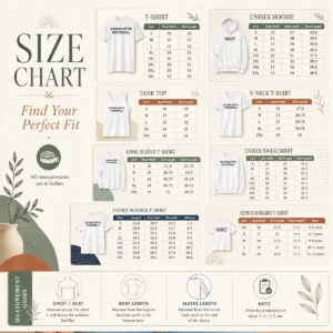 Size chart for Awesome Charlotte Football NCAA with measurements in inches and cm to help choose the right fit