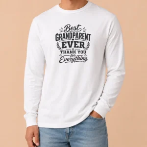 Hot Pretty Grandparents Day Thank You Gift Line Art Long Sleeve Shirt
