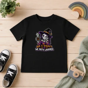 Official Halloween Coffee Skeleton Girl Pixel Kids T-Shirt