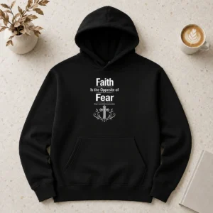 Happy Top Faith Is The Opposite Of Fear Now Read That Backwards Hoodie