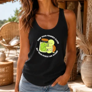 Pretty Cute Turtle Hugging Pickle Jar Keep Your Friends Close Tank Top