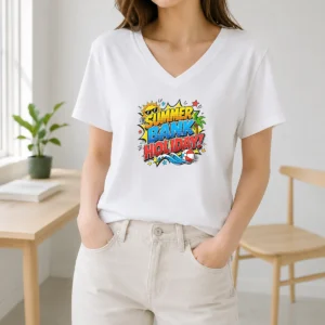 Pretty Pop Art Comic Summer Bank Holiday Beach Ball Wave V-Neck Shirt