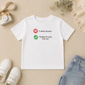Nice Hot I Drink Alcohol I Disinfect The Wounds Of The Soul Kids T-Shirt