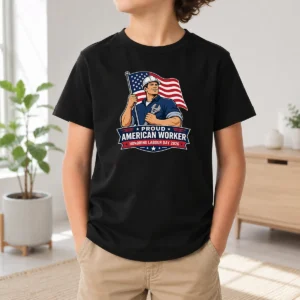 Happy Premium Labour Day Proud American Worker Vector Kids T-Shirt