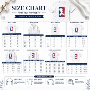 Size chart for Premium Official Valley Pretty Girls Club 2026 Silhouette Logo with measurements in inches and cm to help choose the right fit