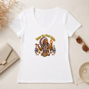 Official Nice Indigenous Peoples Day Pixel Pride V-Neck Shirt