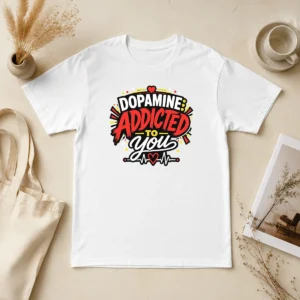 Hot Premium Dopamine Addicted To You Bold Typography