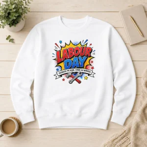 Happy Official Pop Art Comic Labour Day Celebrate Workers Sweater