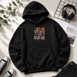 Awesome Most Likely To Eat Dessert First Thanksgiving Hoodie