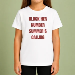 Hot Pretty Block Her Number Summer'S Calling Summer Vibes Kids T-Shirt