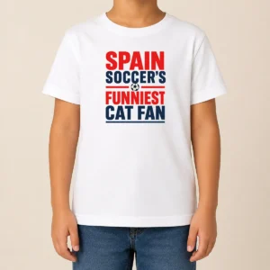 Official Premium Spain Soccer Cat Meme Funny Minimalist Kids T-Shirt