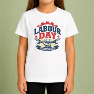 Hot Awesome Vintage Distressed Labour Day Honoring Builders Fist Kids T-Shirt