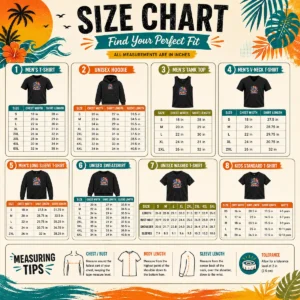 Size chart for Good Original American Labour Day Celebration Vintage with measurements in inches and cm to help choose the right fit