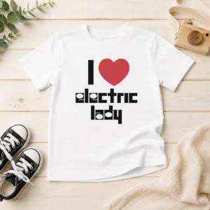 Official Premium I Love Electric Lady Jimi Hendrix Rock Music Kids T-Shirt
