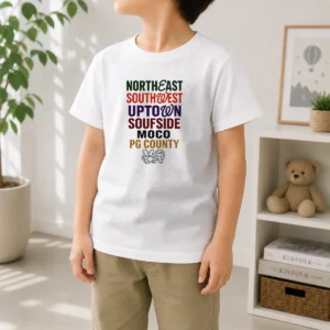 Official Original Northeast Southwest Uptown Soufside Moco PG County Kids T-Shirt