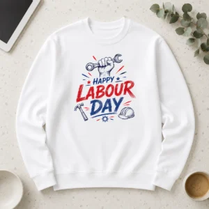 Hot Happy Labour Day Sketch Hand Wrench Hammer Tools Long Sleeve Shirt