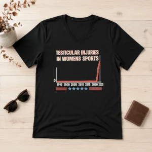 Nice Awesome Testicular Injuries In Women'S Sports Meme Graph V-Neck Shirt