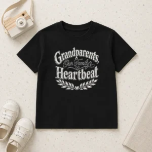 Hot Pretty Grandparents Day Heartfelt Family Sketch Kids T-Shirt