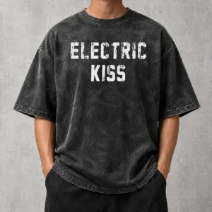 Happy Original Jennie Blackpink Electric Kiss Washed T-Shirt