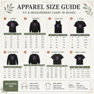 Size chart for Hot Good RPG Mage Skull with measurements in inches and cm to help choose the right fit
