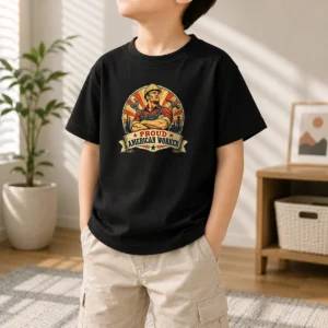 Pretty Labour Day Proud American Worker Vintage Kids T-Shirt