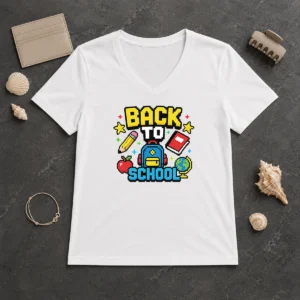 Official Hot Grunge Paint Drip Back To School Pink Black V-Neck Shirt