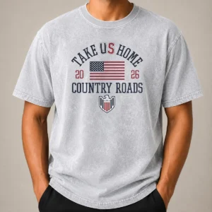 Nice Official Take US Home Country Roads 2026 USA Soccer Washed T-Shirt