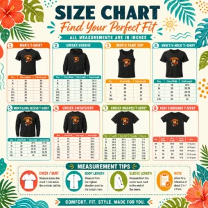 Size chart for Original Spain Soccer Cat Meme Pop Art with measurements in inches and cm to help choose the right fit