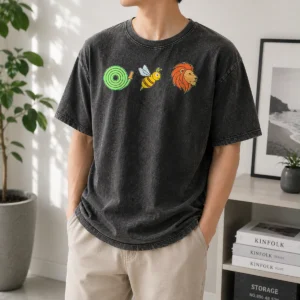 Official Hose Bee Lion Rebus Wordplay Visual Pun Washed T-Shirt