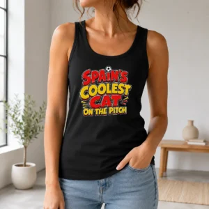 Original Spain Soccer Cat Meme Funny Cartoon Tank Top