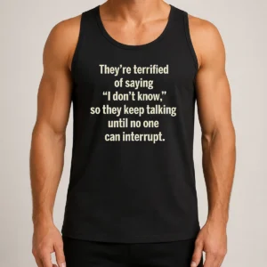 Top Premium Terrified Of Saying I Don'T Know Tank Top