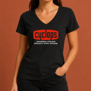 Pretty Universal Cyclops Specialty Steel Division Logo V-Neck Shirt