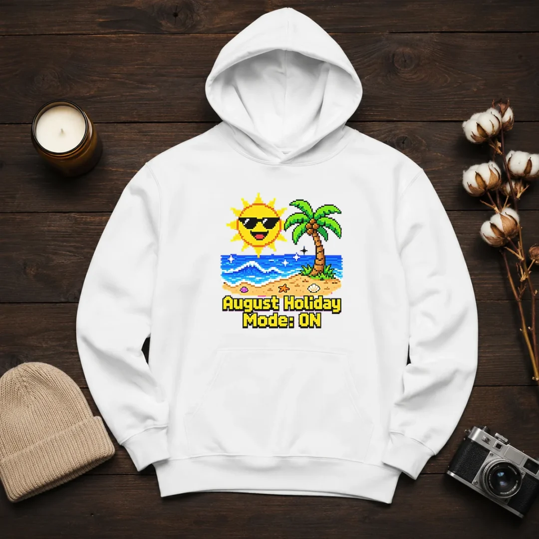 awesome-august-holiday-pixel-vacation-mode-hoodie Awesome August Holiday Pixel Vacation Mode Hoodie