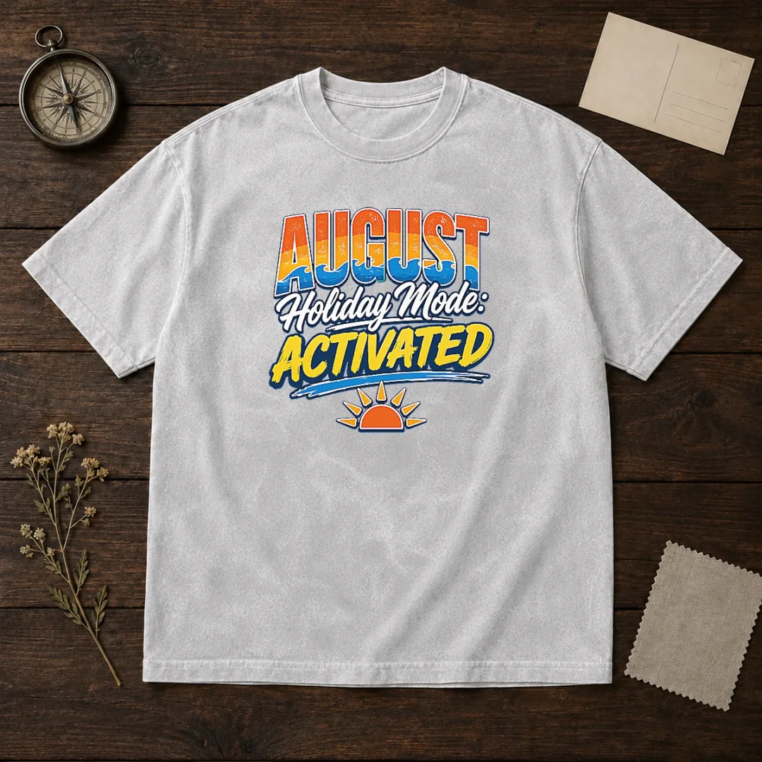 awesome-august-holiday-typography-for-summer-vibes-washed-t-shirt Awesome August Holiday Typography For Summer Vibes Washed T-Shirt