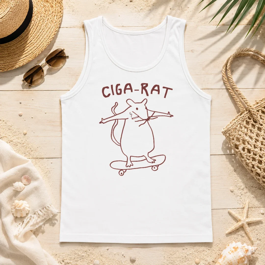 Awesome Ciga Rat Smoking Mouse On Skateboard Rat Tank Top Awesome Ciga Rat Smoking Mouse On Skateboard Rat Tank Top