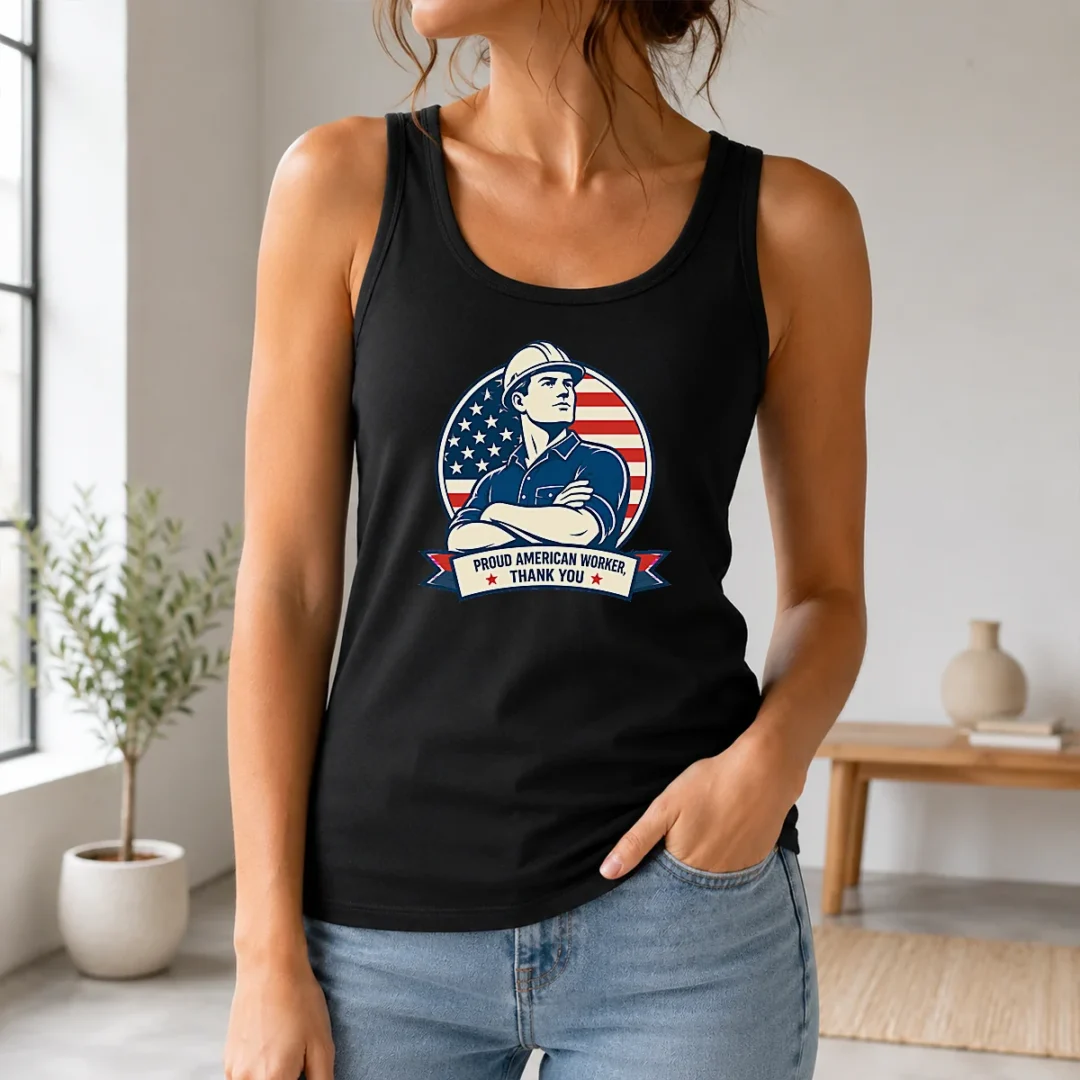Awesome Hot Labour Day Minimalist Proud American Worker Tank Top Awesome Hot Labour Day Minimalist Proud American Worker Tank Top