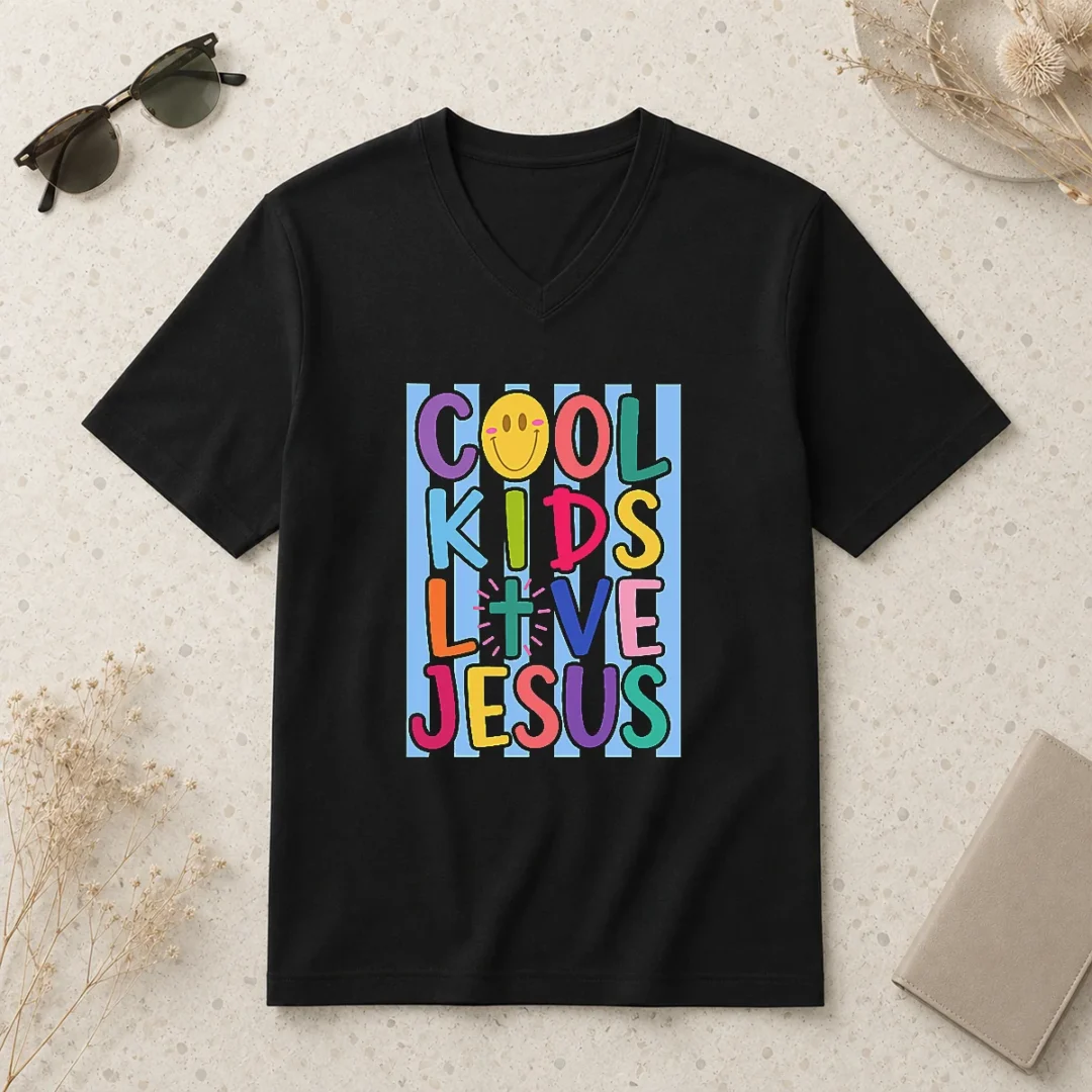awesome-hot-pretty-cool-kids-love-jesus-v-neck-shirt Awesome Hot Pretty Cool Kids Love Jesus V-Neck Shirt