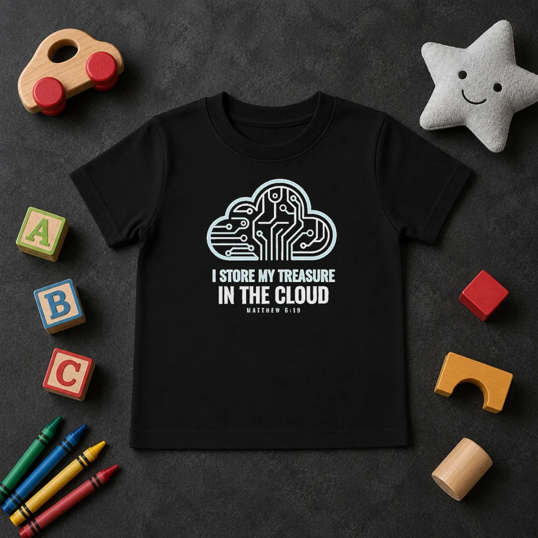 Awesome I Store My Treasure In The Cloud Matthew 6 19 Kids T Shirt Awesome I Store My Treasure In The Cloud Matthew 6 19 Kids T-Shirt