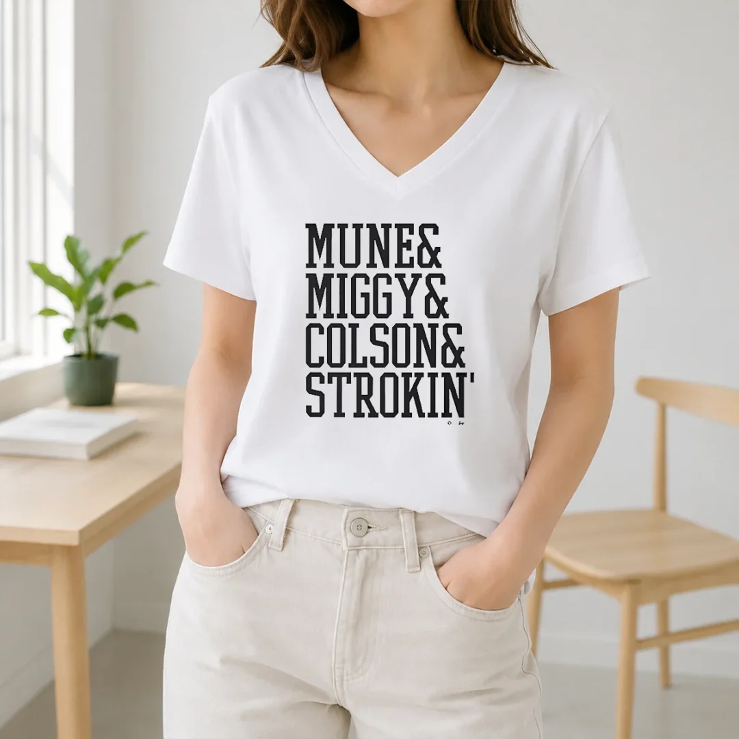 Awesome Mune Miggy Colson And Strokin' Detroit Tigers Players V Neck Shirt Awesome Mune Miggy Colson And Strokin' Detroit Tigers Players V-Neck Shirt