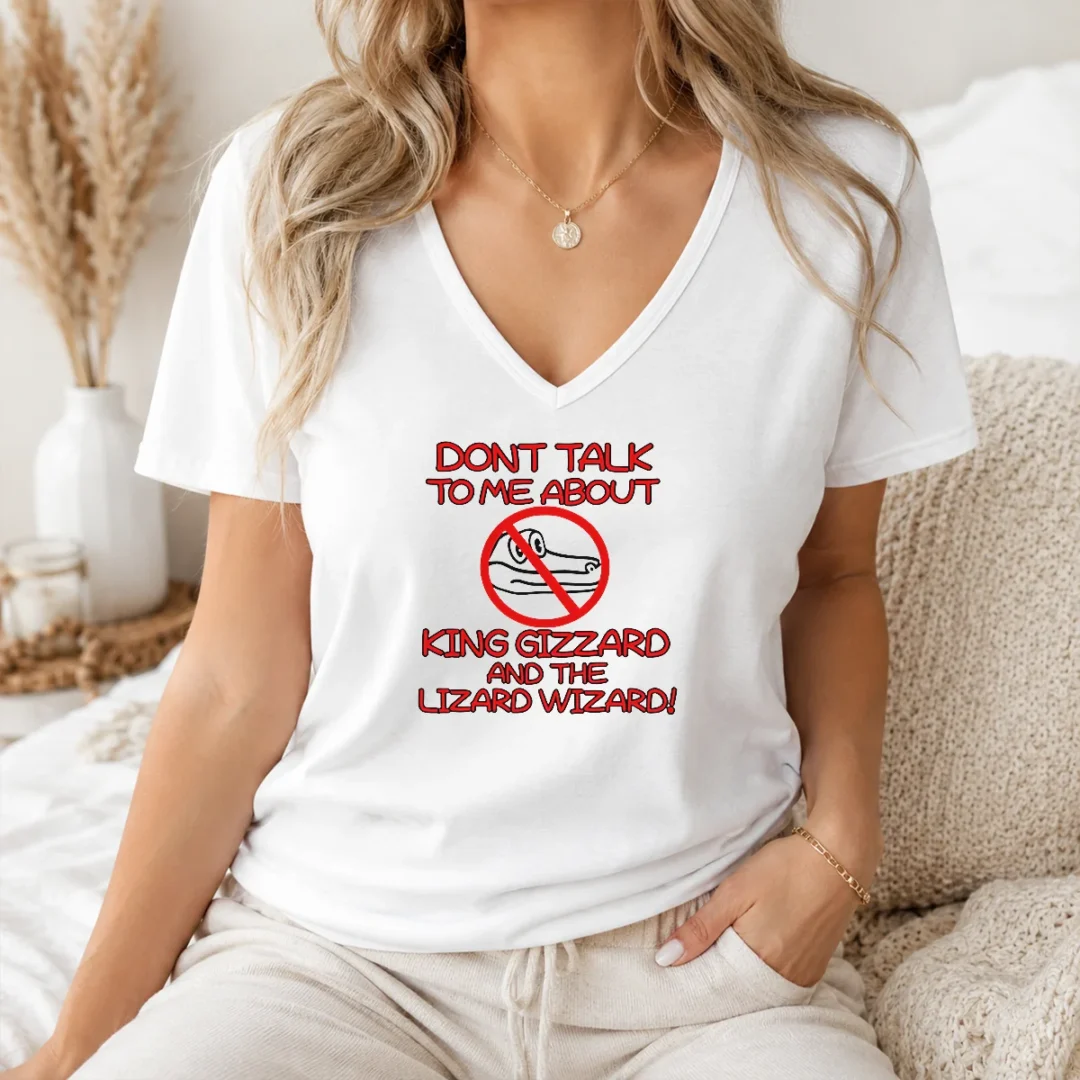 Awesome Official King Gizzard And The Lizard Wizard Dont Talk To Me About King Gizzard V Neck Shirt Awesome Official King Gizzard And The Lizard Wizard Dont Talk To Me About King Gizzard V-Neck Shirt