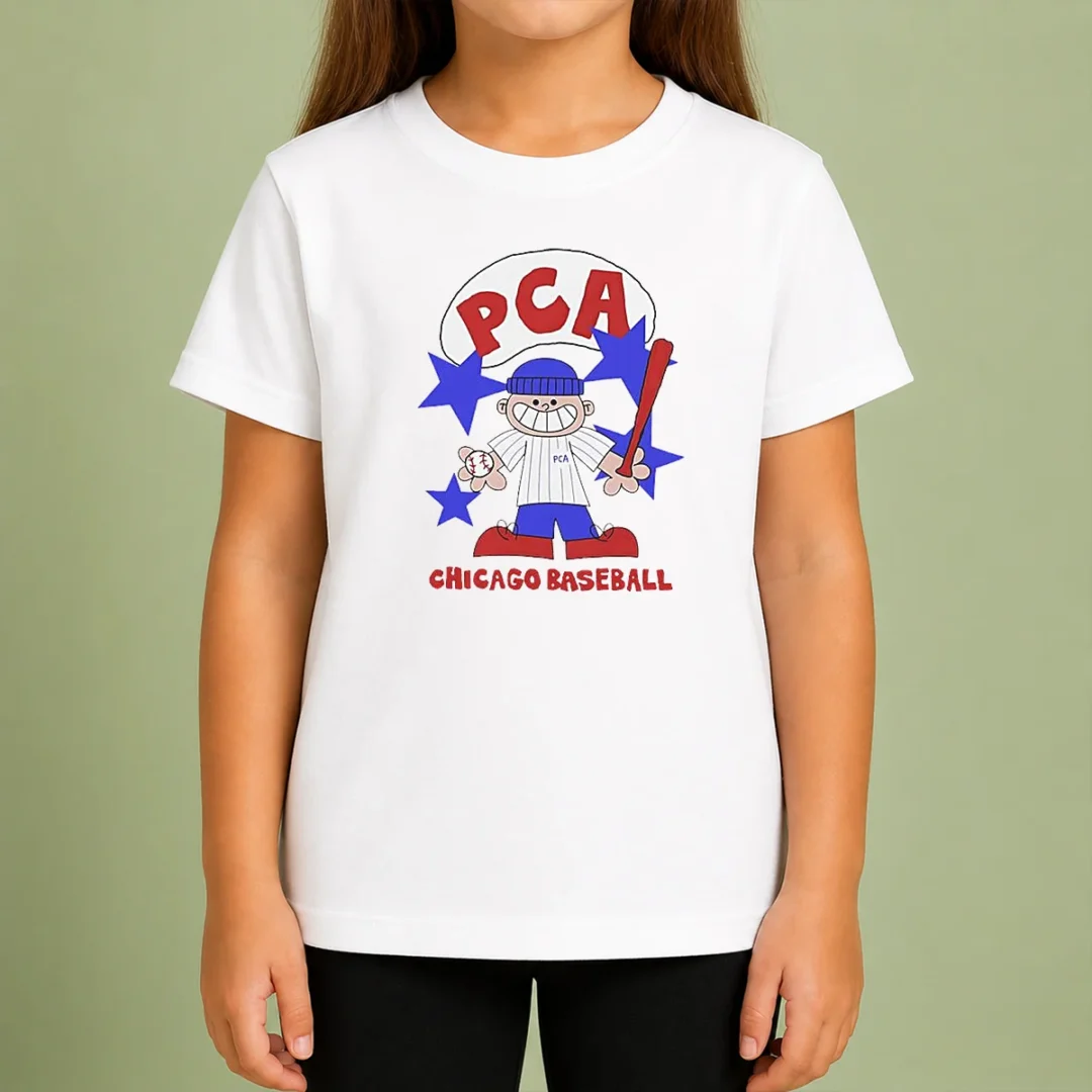 awesome-pca-chicago-baseball-character-shirt-with-pinstripe-uniform-and-baseball-bat-kids-t-shirt Awesome PCA Chicago Baseball Character Shirt With Pinstripe Uniform And Baseball Bat Kids T-Shirt